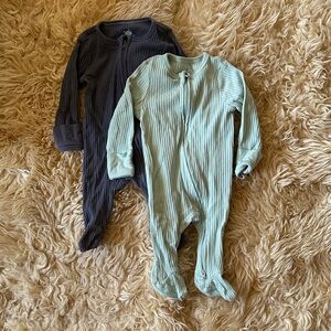 Cloud Island Kids Footies - Navy and Mint